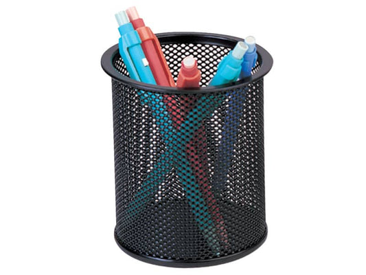 Portapenne in metallo Q-Connect h 10 cm / Ø 9 cm nero KF00864