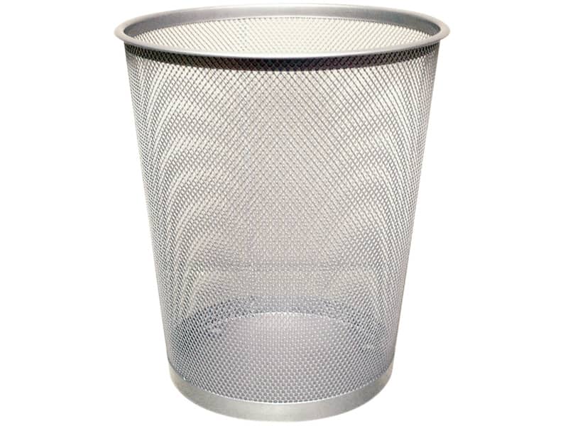 Cestino in metallo Q-Connect 19 l h 34,5 cm x diametro 29,5 cm argento KF00849