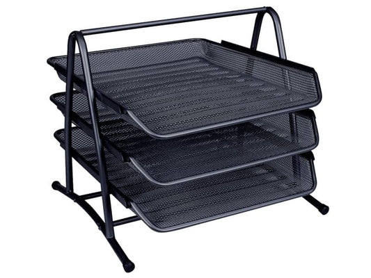 Set 3 Vaschette portadocumenti Q-Connect 27,8x27,5x35 cm nero KF00823