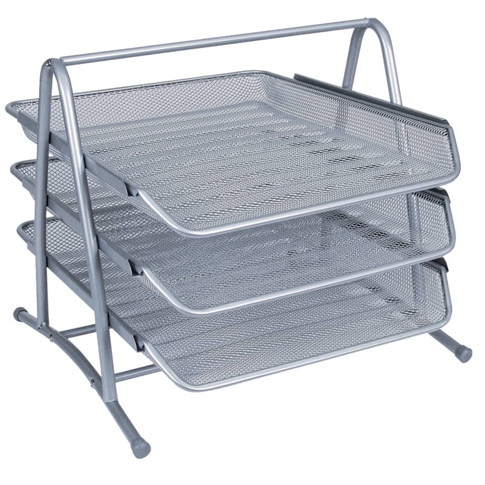 Set 3 Vaschette portadocumenti Q-Connect 27,8x27,5x35 cm silver KF00822