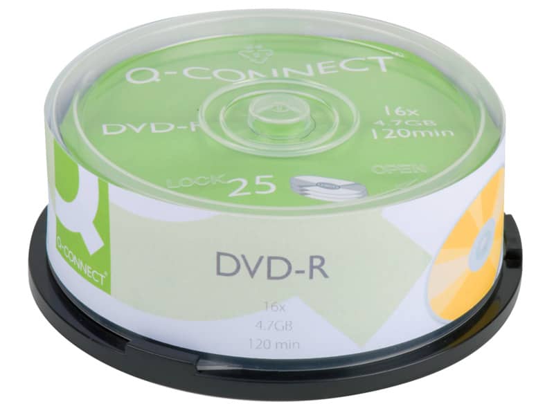 DVD-R Q-Connect Spindle 16x 120 min non stampabile conf.da 25 pezzi - KF00255
