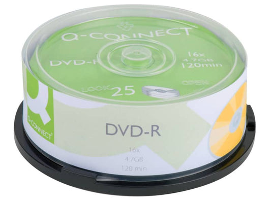 DVD-R Q-Connect Spindle 16x 120 min non stampabile conf.da 25 pezzi - KF00255