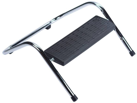 Poggiapiedi con pedana in plastica Q-Connect 35x16x35 cm cromo/nero KF16043
