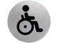 Pittogramma adesivo "WC diversamente abili" DURABLE acciaio inox argento metallizzato Ø 83 mm - 490623