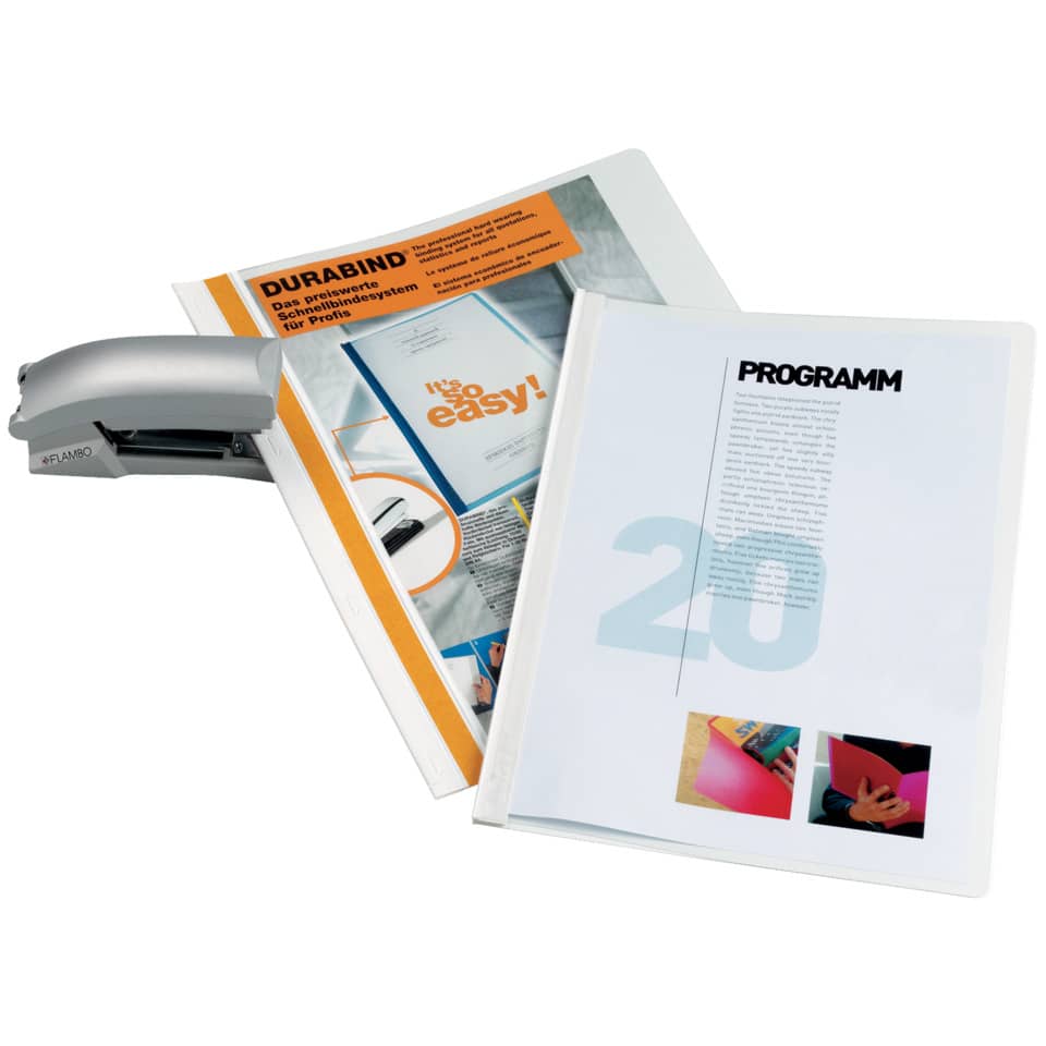 Cartellina per rilegatura DURABLE DURABIND® robusto PVC A4 1-30 fogli bianco - 225002