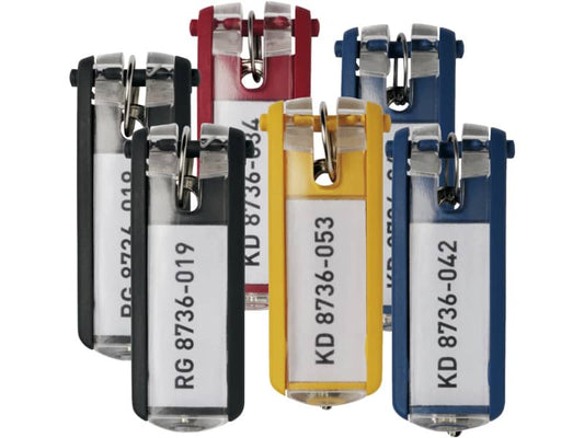 Portachiavi DURABLE KEY CLIP colori assortiti conf. 6 - 195700