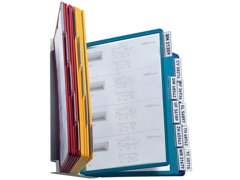 Leggio da parete DURABLE VARIO® WALL 20 pannelli A4 acciaio/polipropilene colori assortiti - 551200