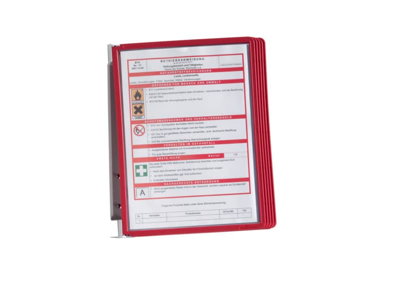 Leggio da parete DURABLE VARIO® WALL 5 pannelli A4 metallo/polipropilene rosso 555103