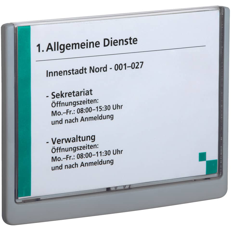 Targhe DURABLE CLICK SIGN ABS trasparente/grafite A5 210x148,5 mm 486637
