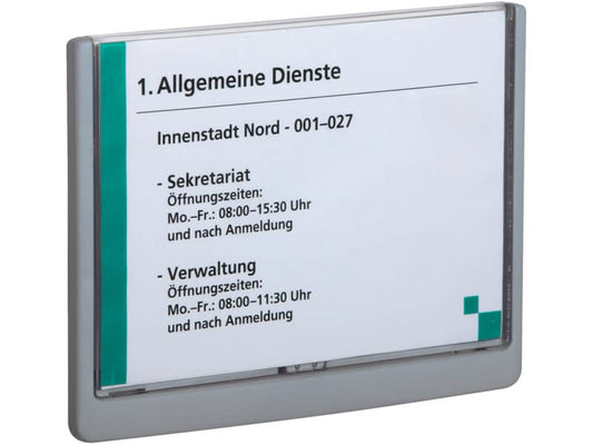 Targhe DURABLE CLICK SIGN ABS trasparente/grafite A5 210x148,5 mm 486637