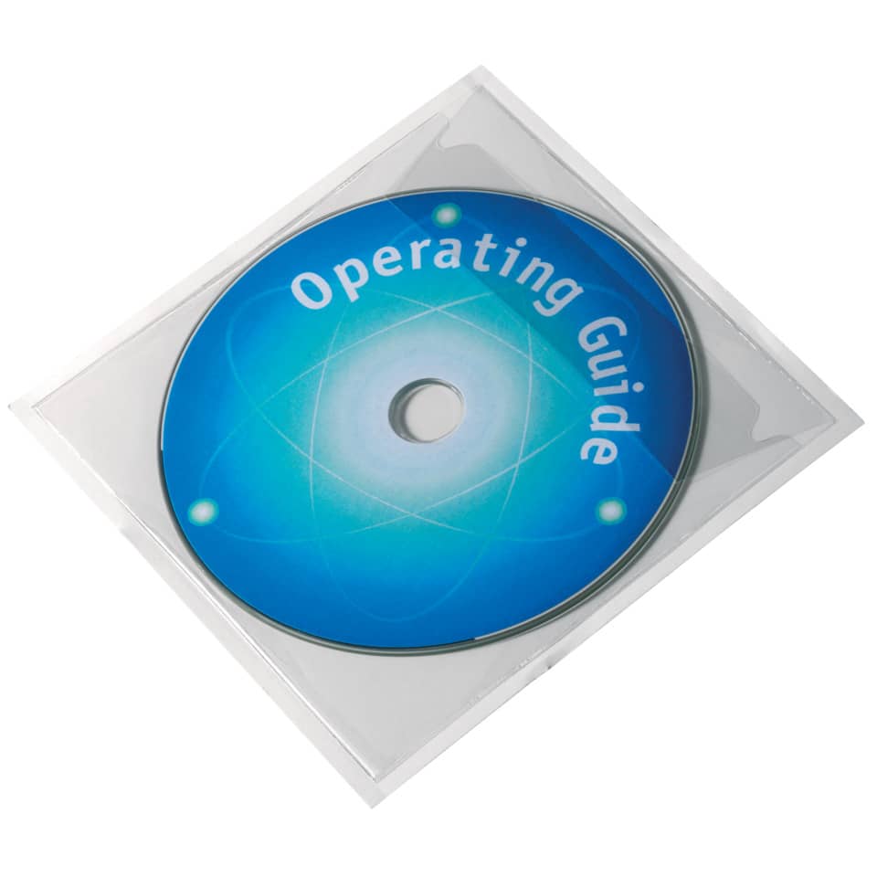 Buste adesive DURABLE POCKETFIX® CD/DVD trasparente 127x127mm conf. 100 - 828019