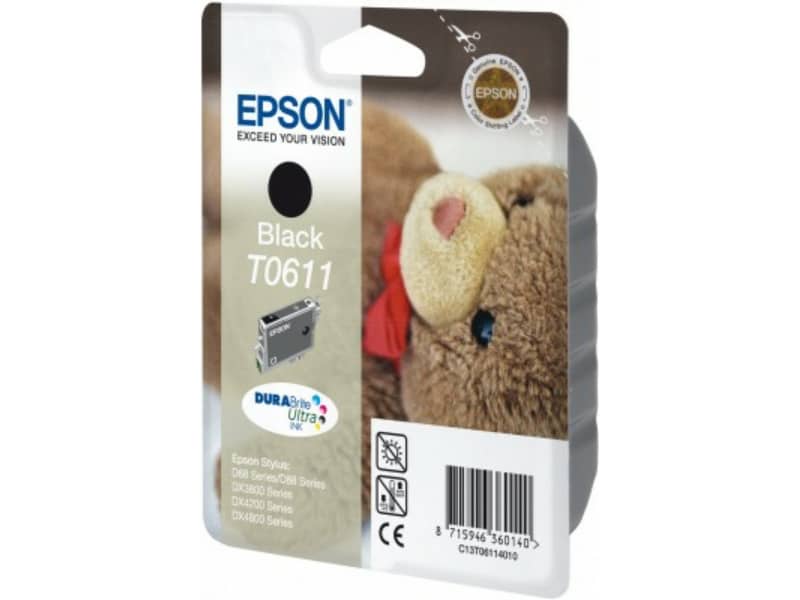 Cartuccia inkjet ink pigmentato Orsetto T0611/blister RS Epson nero C13T06114010