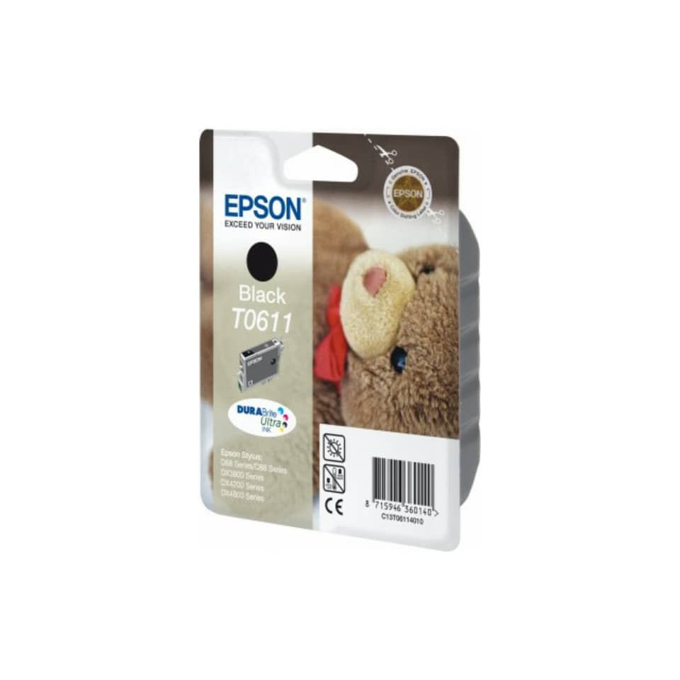Cartuccia inkjet ink pigmentato Orsetto T0611/blister RS Epson nero C13T06114010