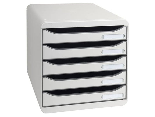 Cassettiera Exacompta BIG-BOX PLUS Classic grigio chiaro - 5 cassetti 27,8x34,7x27,1 cm - 309740D