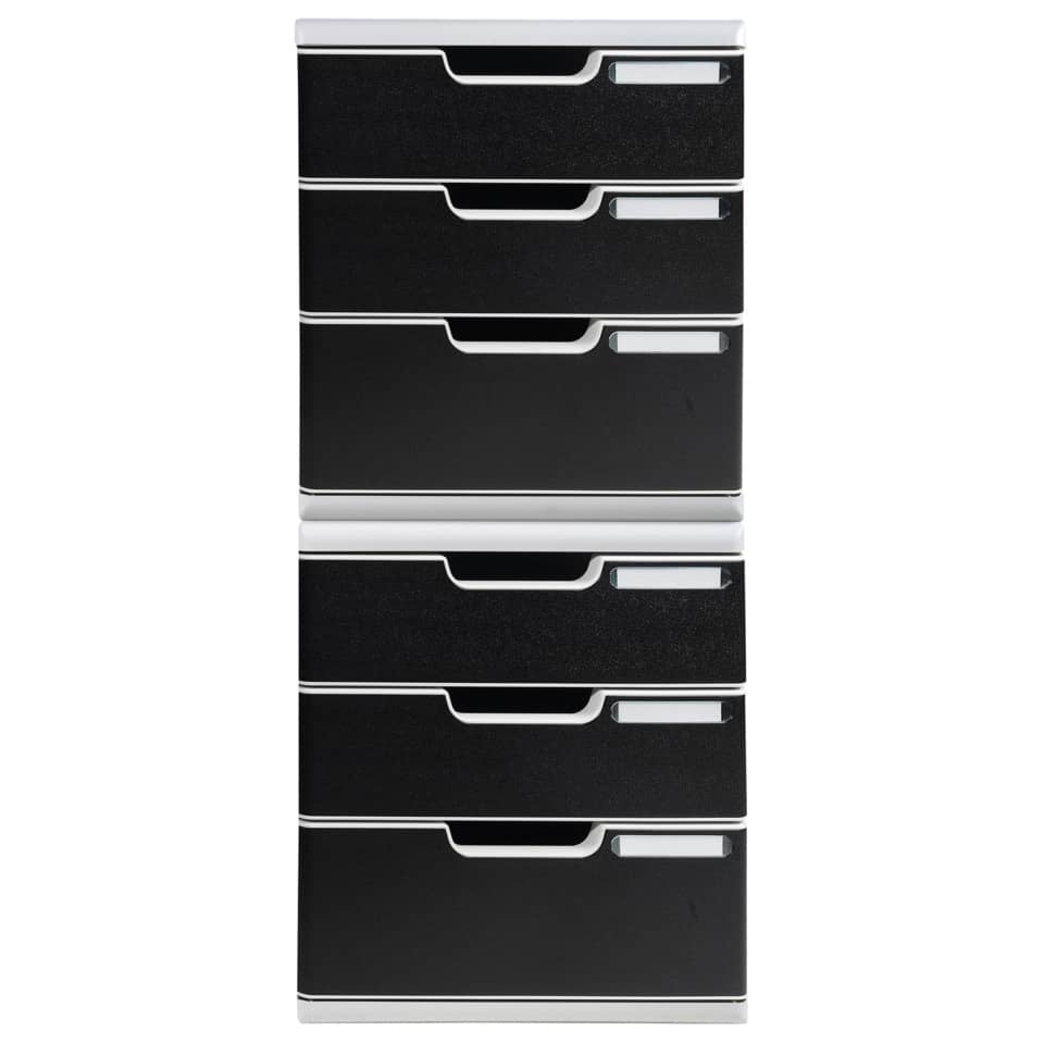 Cassettiera Exacompta MODULO Classic 3 cassetti 28,8x35x32 cm grigio/nero 325014D