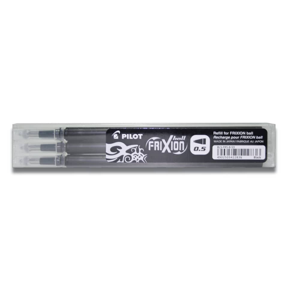Refill sfera Pilot Frixion Ball 0,5 mm nero Set 3 pezzi - 6570