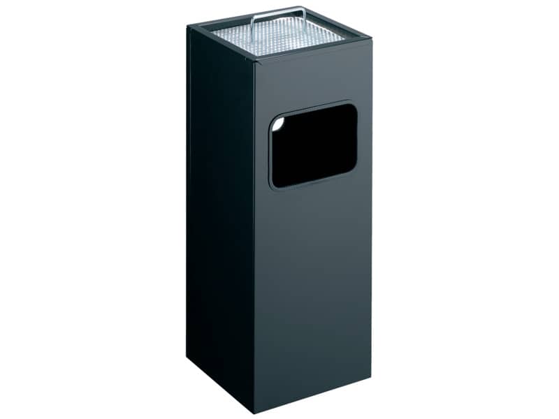 Posacenere Durable a colonna acciaio con sabbia e cestino base quadrata H 62 x Ø 25 cm nero - 333101