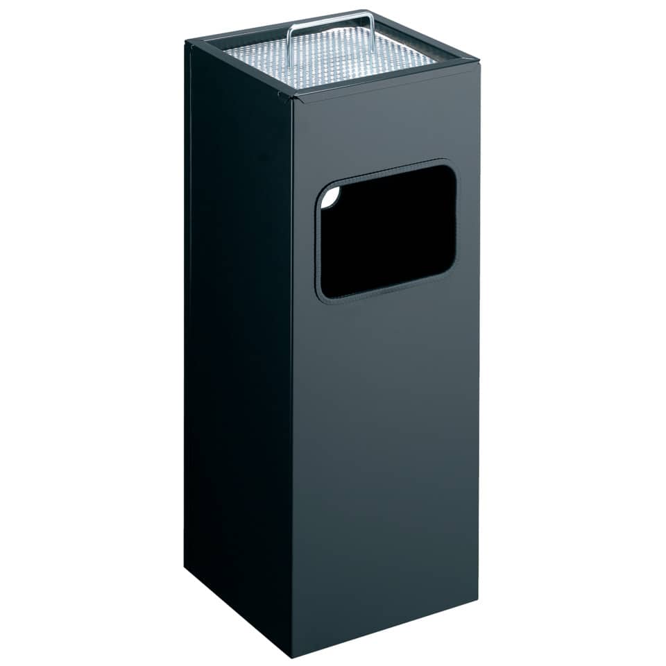 Posacenere Durable a colonna acciaio con sabbia e cestino base quadrata H 62 x Ø 25 cm nero - 333101