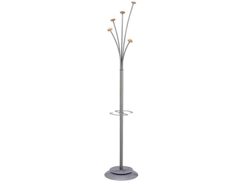 Appendiabiti da terra Alba PMFest con 5 appendini ø35xH.175 cm Grigio-Argento-Marrone chiaro PMFESTW M