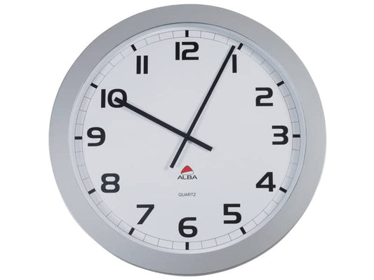 Orologio da parete Alba Horgiant ABS diametro 60 cm - 2 lancette nere. Grigio argento-HORGIANT