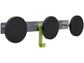Appendiabiti da parete Alba metallo e ABS 3 ganci - Grigio/nero - PMS3