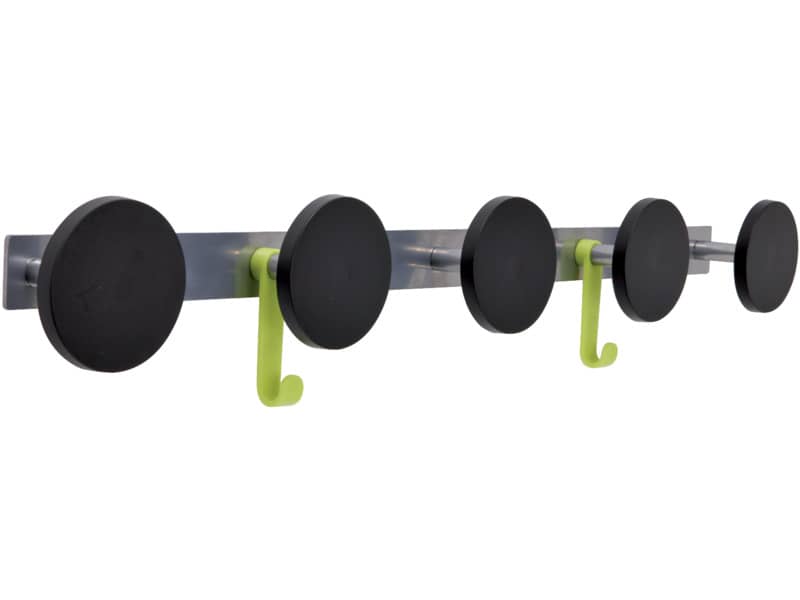 Appendiabiti da parete Alba appendini 81x7x9 cm 5 ganci - grigio/nero - PMS5