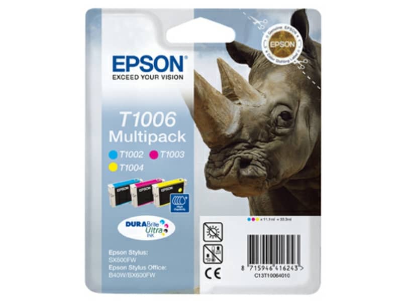 Cartucce inkjet blister RS T1006 Epson ciano+magenta+giallo Conf. 3 - C13T10064010