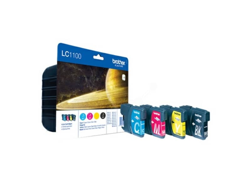 Cartucce inkjet blister 1100 Brother nero+ciano+magenta+giallo Conf. 4 - LC-1100VALBP