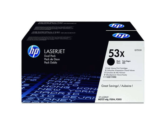 Toner alta capacità 53X HP nero Conf. 2 - Q7553XD