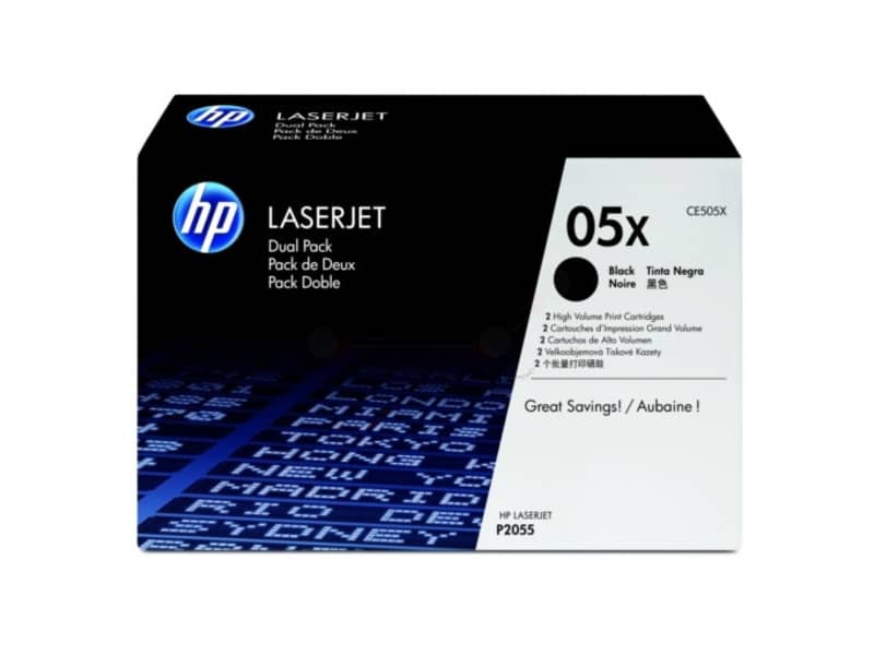 Toner alta capacità 05X HP nero  Conf. 2 - CE505XD