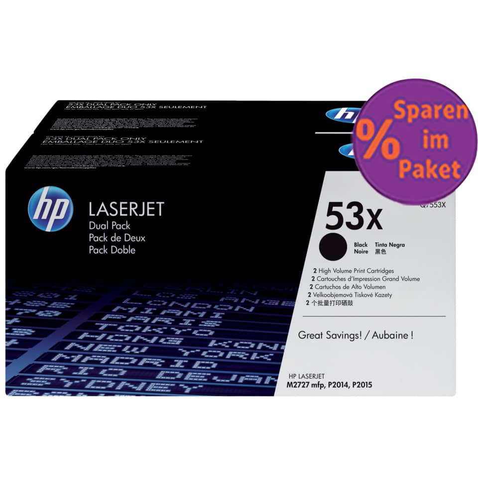 Toner alta capacità 53X HP nero  Conf. 2 - Q7553XD