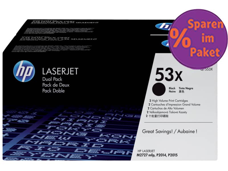 Toner alta capacità 53X HP nero  Conf. 2 - Q7553XD