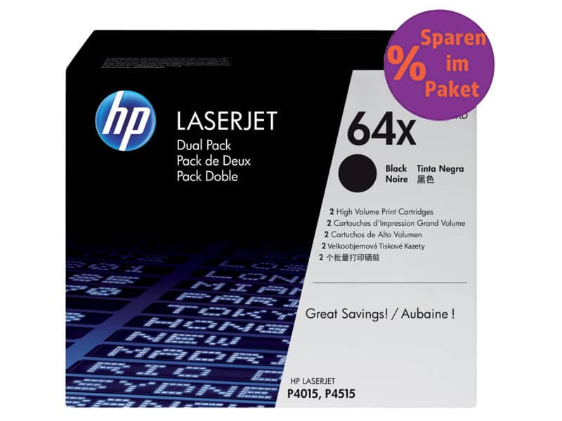 Toner alta capacità CC364X HP nero  Conf. 2 - CC364XD