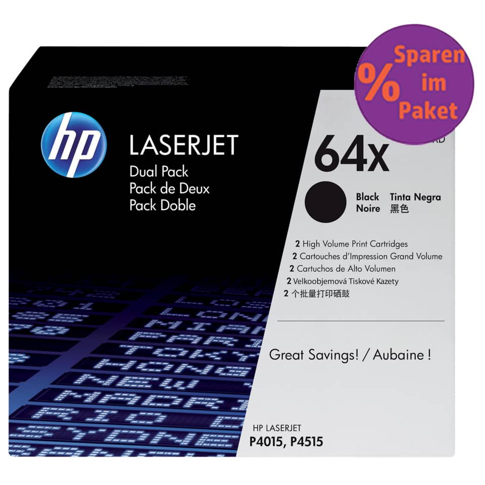 Toner alta capacità CC364X HP nero  Conf. 2 - CC364XD