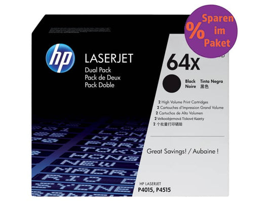 Toner alta capacità CC364X HP nero Conf. 2 - CC364XD