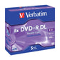 DVD+R Double Layer Verbatim Jewel case 8.5 GB - velocità 8x conf. da 5 - 43541