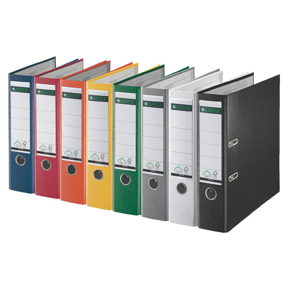 Registratore senza custodia Leitz 180° commerciale dorso 8 cm cartone rivestito in polipropilene rosso - 10105025