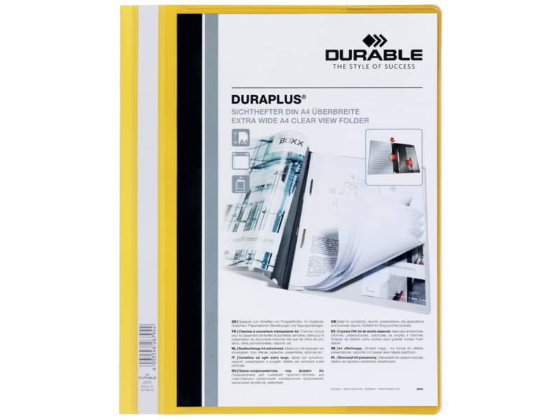 Cartellina ad aghi DURABLE DURAPLUS® A4 giallo 257904