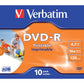 DVD-R Verbatim standard stampabile 4.7 GB - Velocità 16x Jewel Case conf. da 10 - 43521