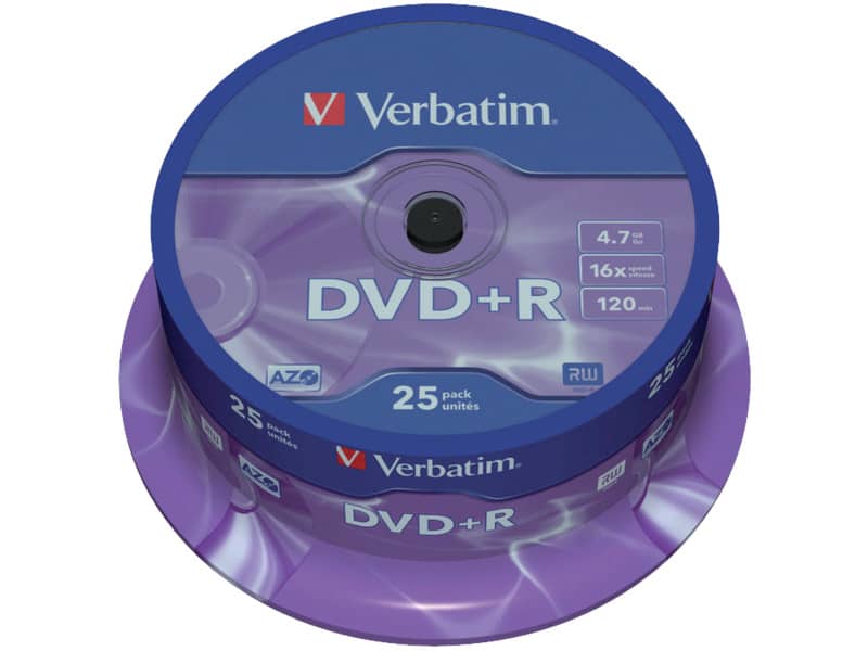 DVD+R Verbatim 16x 4.7 GB Spindle Case da 25 dvd - 43500