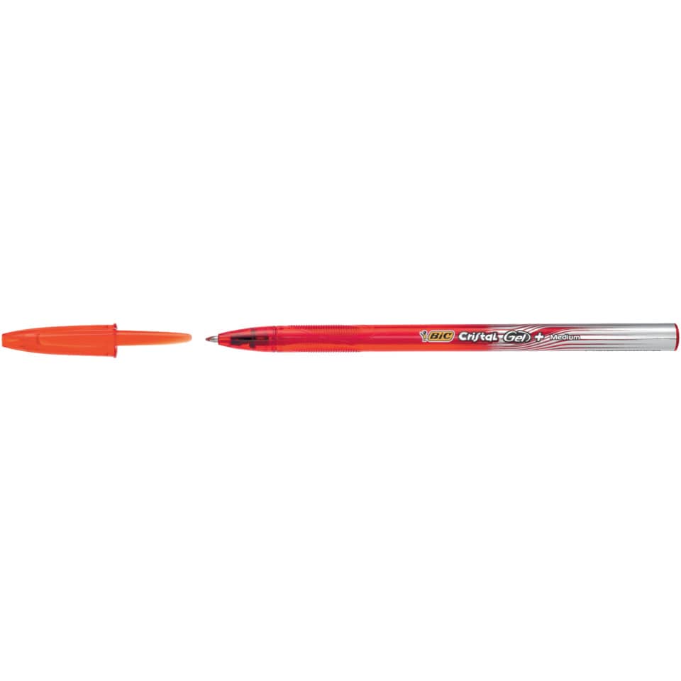 Penna gel BIC Cristal Gel+ M 0,7 mm rosso 919236