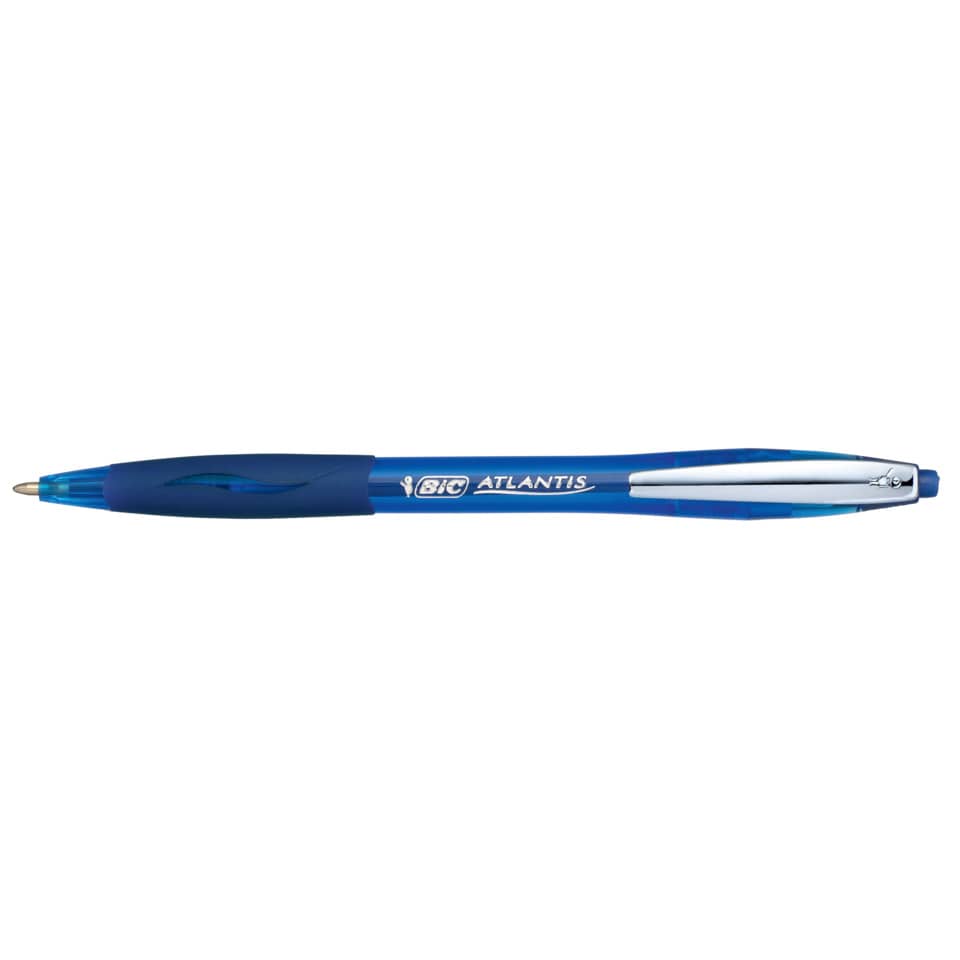 Penna a sfera a scatto BIC Atlantis Soft M 1 mm blu 9021322