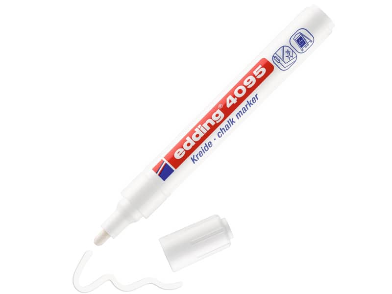 Marcatore a gesso liquido edding 4095 punta conica 2-3 mm bianco 4-4095049