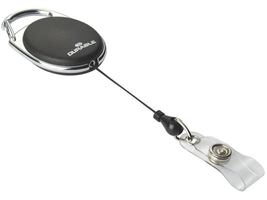 Accessori per portanomi e portabadge DURABLE chiocciole YO-YO ovali nero/metallo cromato conf. 10 - 832401