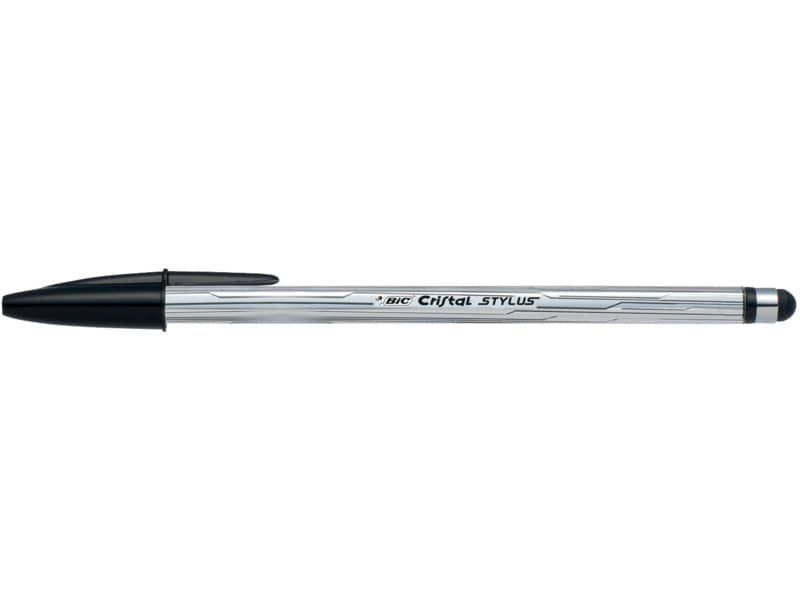 Penna a sfera BIC Cristal Stylus M 1 mm nero 902124