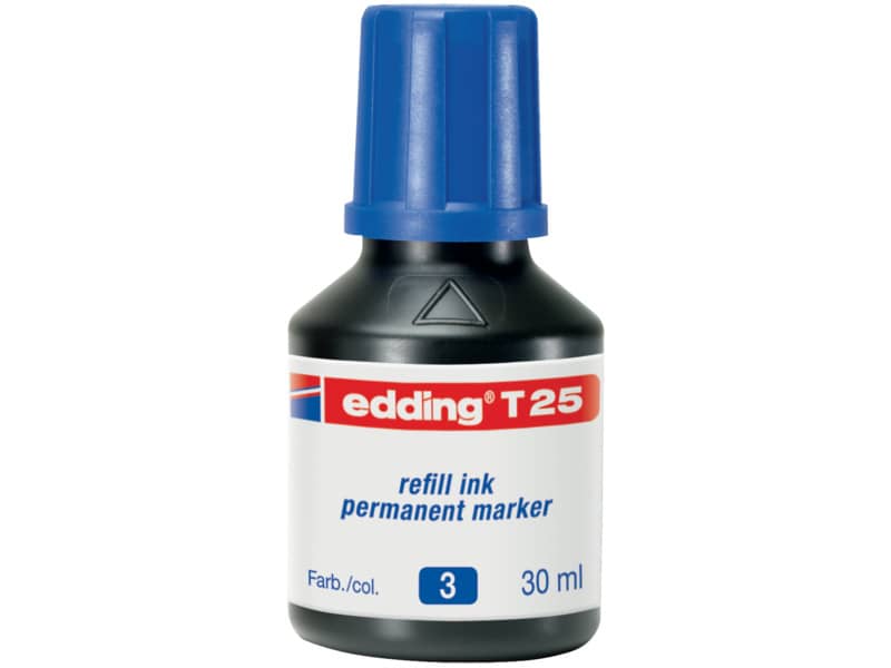 Inchiostro permanente per ricarica edding T 25 blu - 30 ml 4-T25003