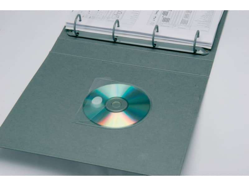 Custodia autoadesiva per CD/DVD Q-Connect 12,6x12,6 cm trasparente Conf. 10 pezzi - KF27032