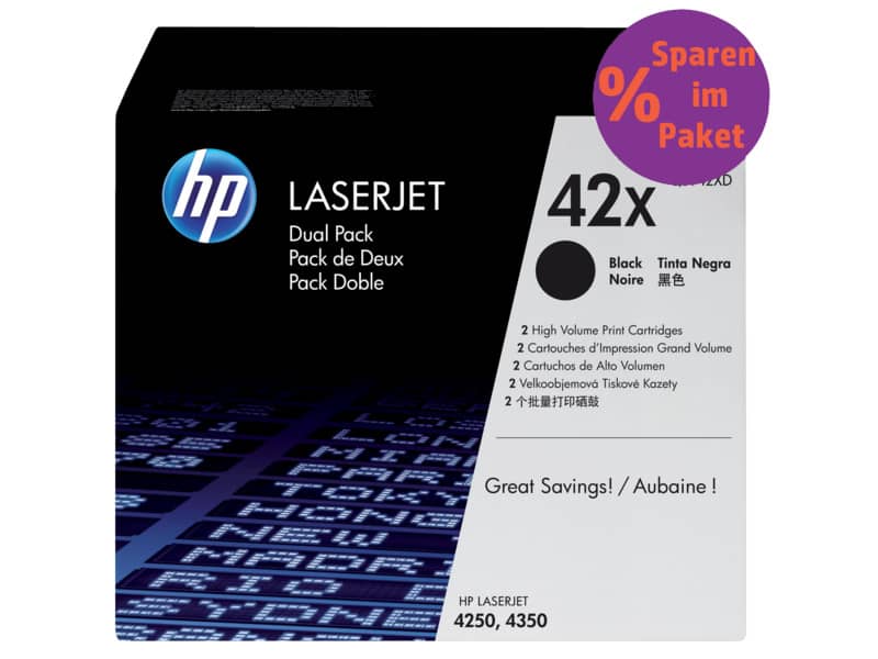 Toner alta capacità 42X HP nero  Conf. 2 - Q5942XD