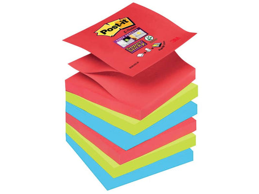 Foglietti riposiz. Post-it® Ricarica Z-Notes Super Sticky assort. Bora Bora 6 bloc. da 90 ff - R330-6SS-JP