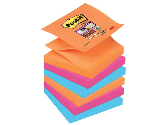Foglietti riposizionabili Post-it® Ricarica Z-Notes Super Sticky assortiti Bangkok 6 bloc. da 90 ff - R330-6SS-EG